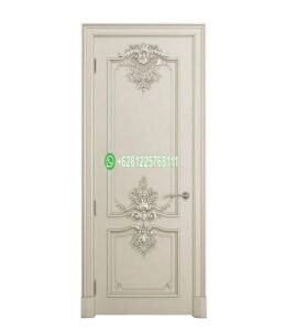 Pintu Kayu Jati Ukir Mewah Eropa Style Daun Single