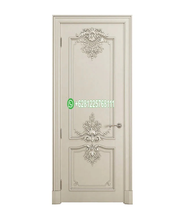 Pintu Kayu Jati Ukir Mewah Eropa Style Daun Single